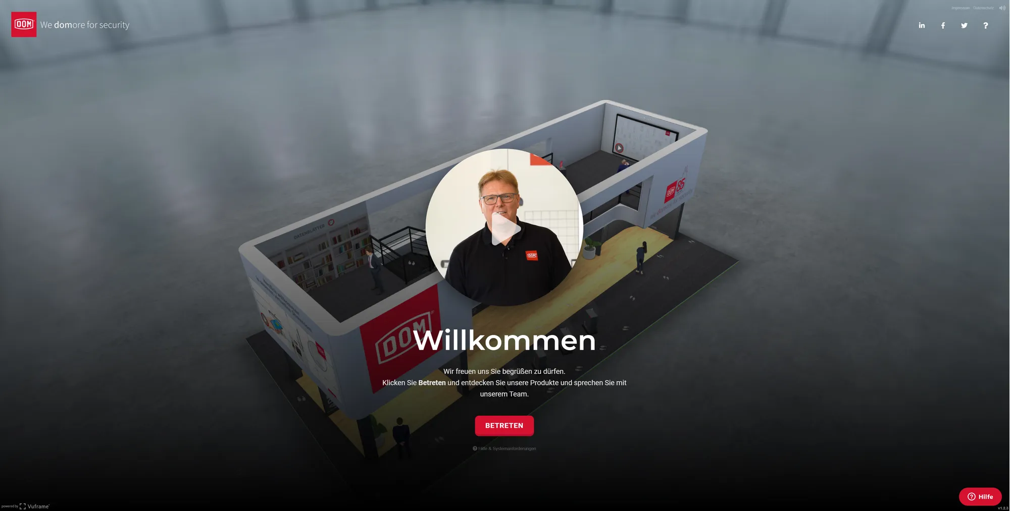 Startbild des virtuellen DOM-Showrooms