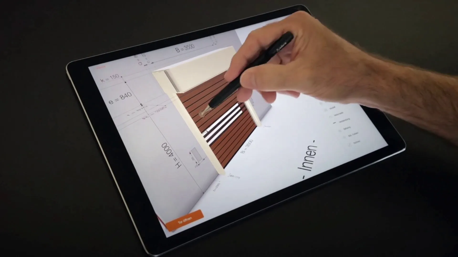 High-speed door with dimensions in the EFAFLEX 3D configurator