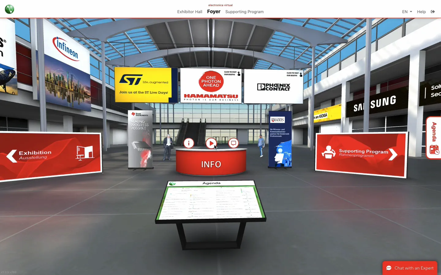 Foyer der virtuellen Messe electronica virtual 2020
