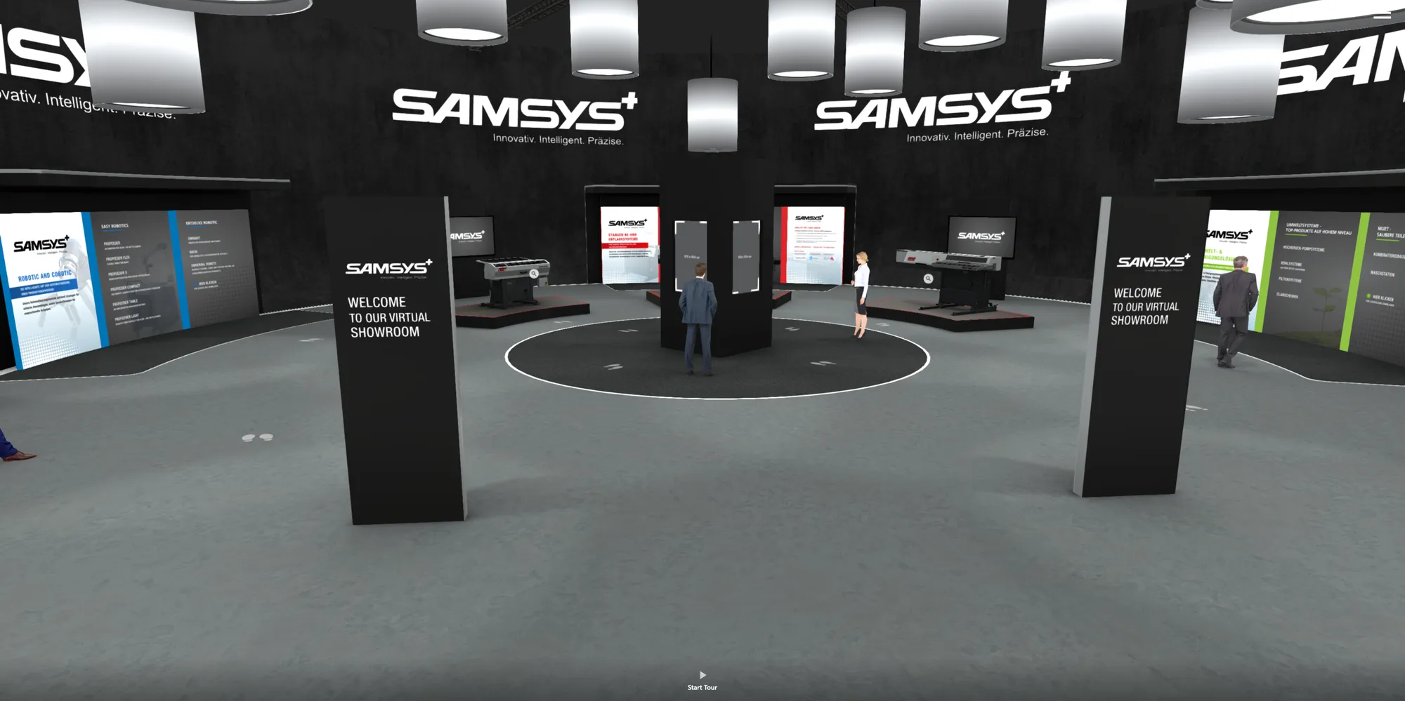 Virtueller SAMSYS-Showroom mit Maschinen